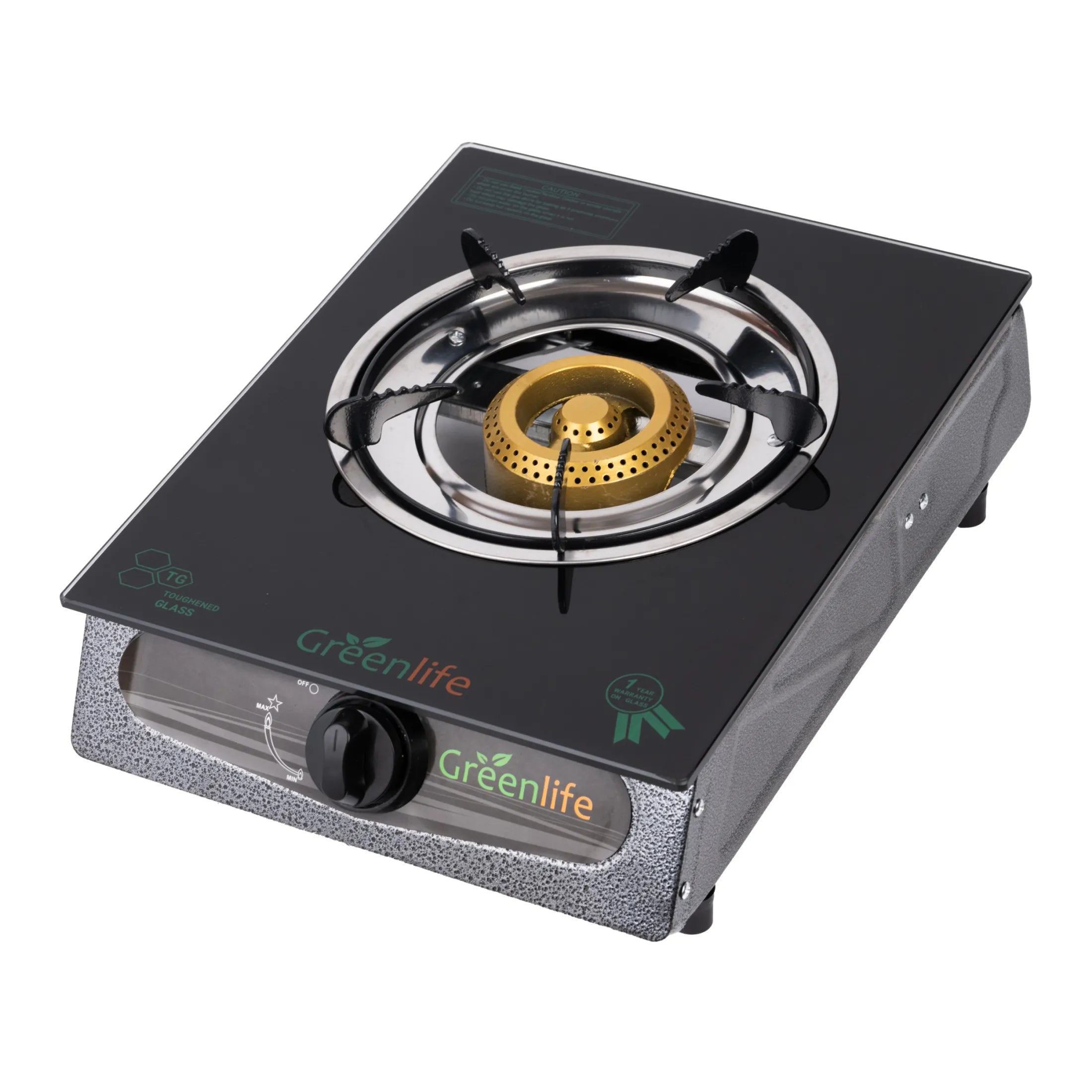 Greenlife UNIC Single Burner Glass Top Safe Gas Cooker Efficient stove Easy Cooking Instant Ignition High powered Cosmo Burner