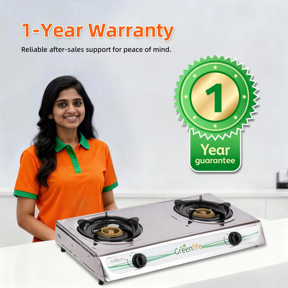 Greenlife Stainless Steel Double Burner Cosmo high-power Burner Electronic gas cooker auto ignition Durable gas stove