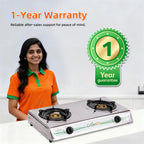 Greenlife Stainless Steel Double Burner Cosmo high-power Burner Electronic gas cooker auto ignition Durable gas stove