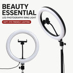 26CM LED Ring Fill Light with Phone Holder & Tripod Stand – Adjustable Beauty Light for Live Streaming, Photography & Video