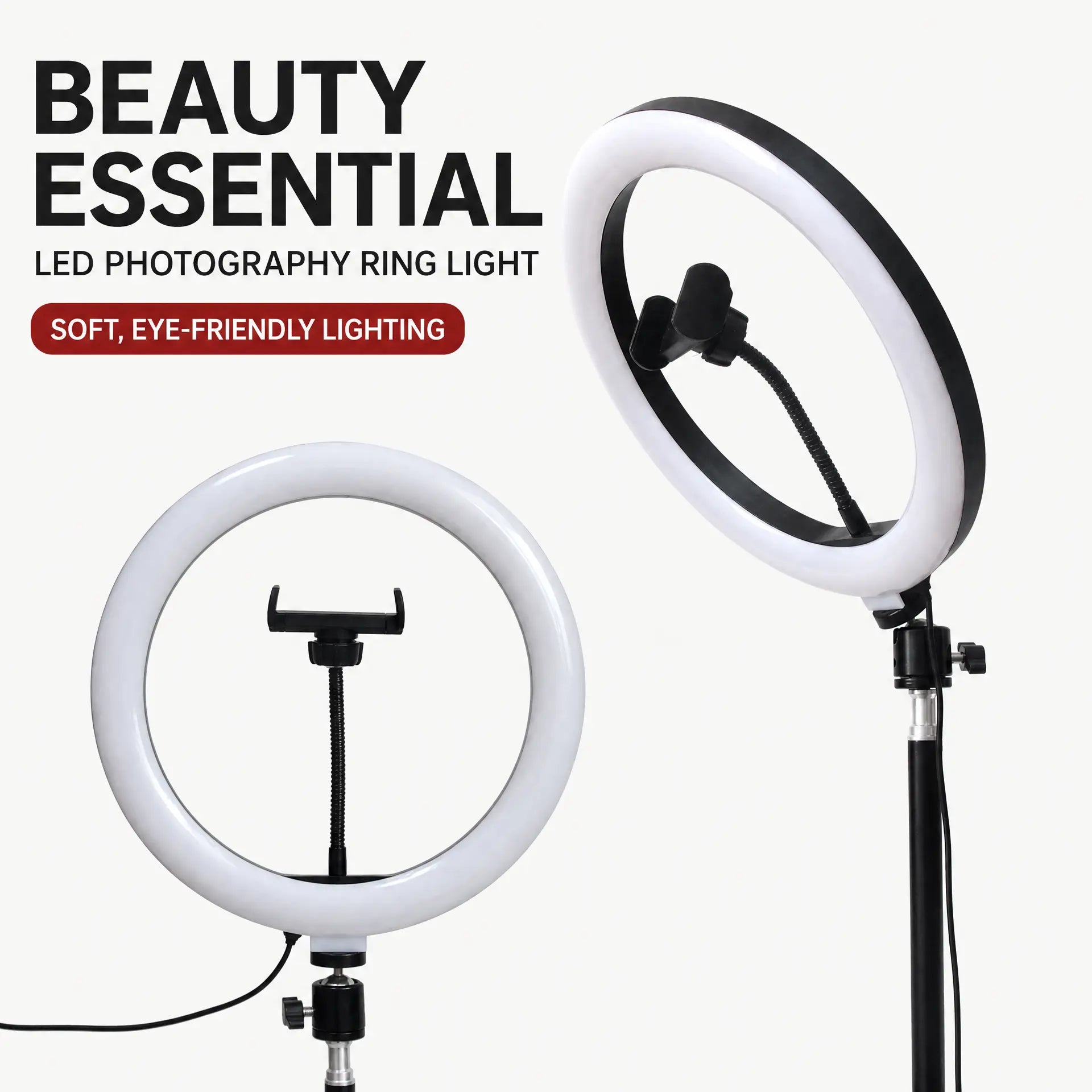 26CM LED Ring Fill Light with Phone Holder & Tripod Stand – Adjustable Beauty Light for Live Streaming, Photography & Video