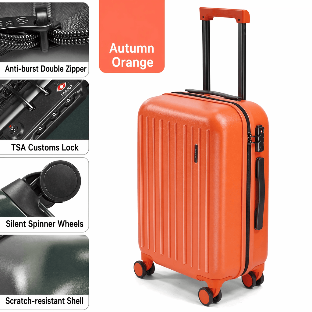 GoinC Primeval Forest Series Lightweight Triple-Layer Bayer PC Hard Shell Spinner Luggage with TSA Customs Lock