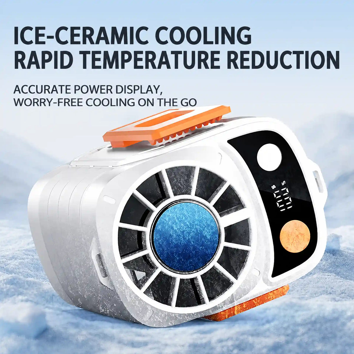 Portable waist fan with ice-ceramic cooling – view 3