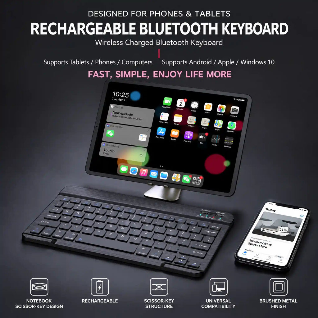 Rechargeable Bluetooth Wireless Keyboard