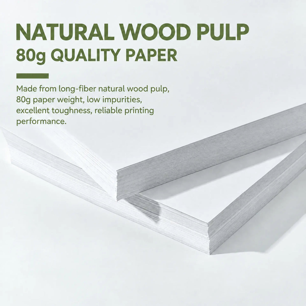 80 GSM Natural Wood Pulp High Quality Copy Paper