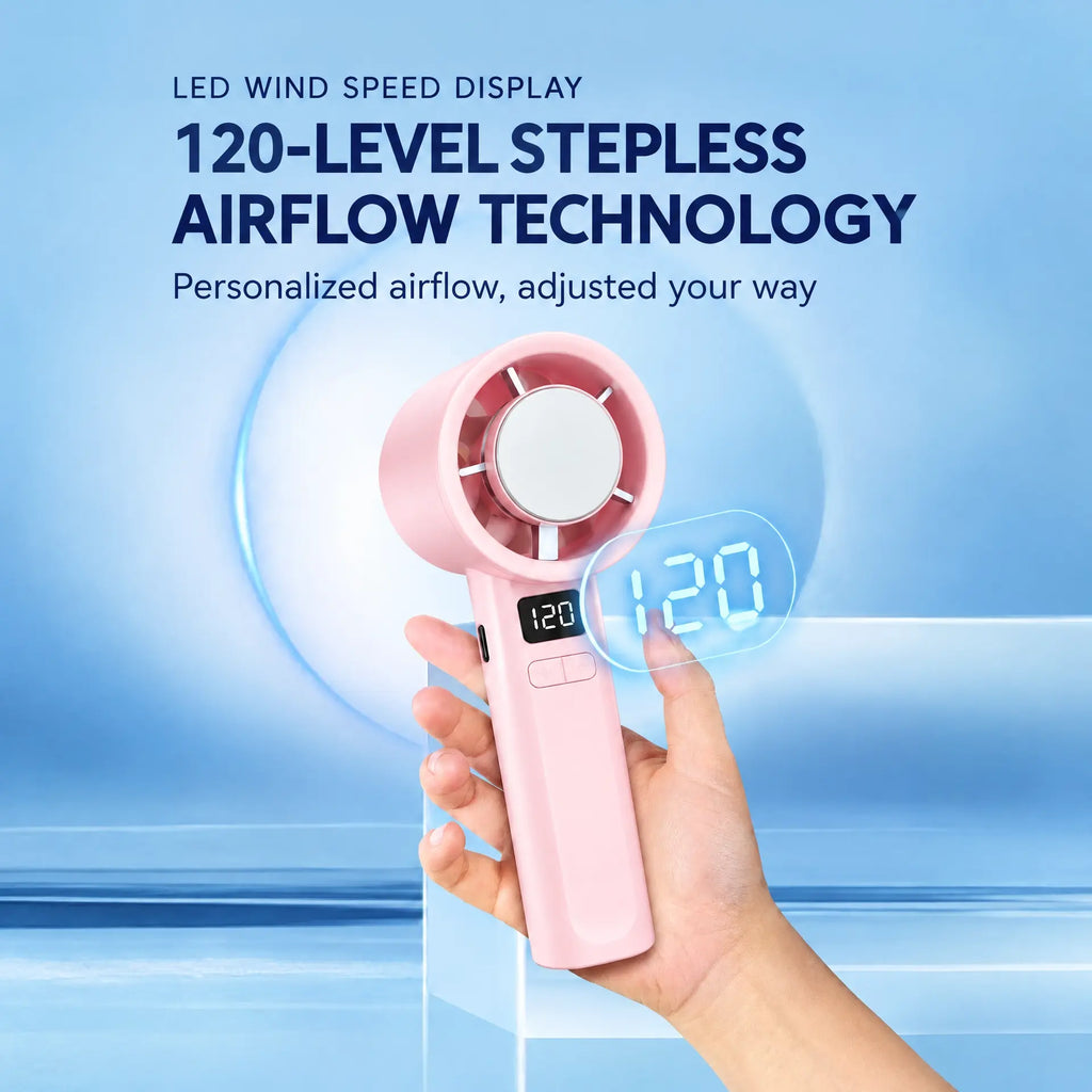120-level rechargeable handheld fan with cooling function – view 4