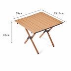 Wood Grain Folding Camping Chair with Beech Wood Armrest, Portable & No Assembly Outdoor Chair