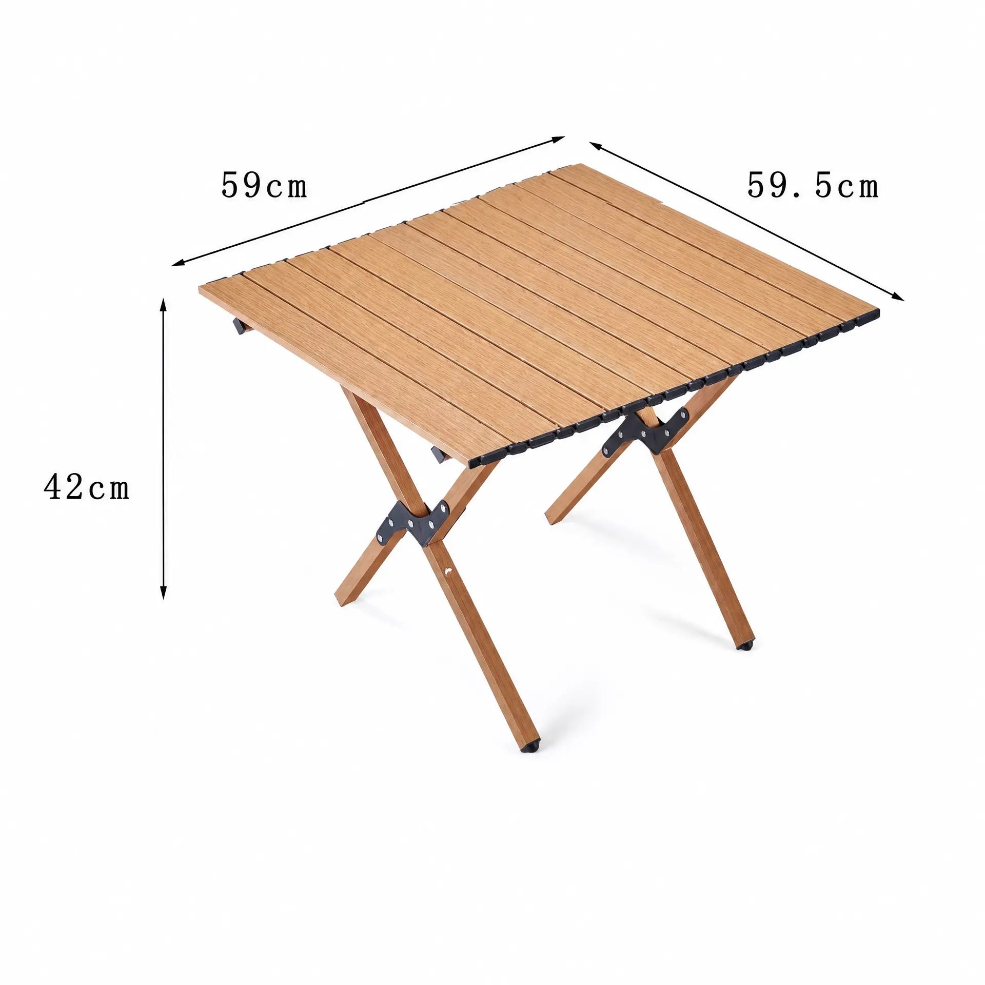 Wood Grain Folding Camping Chair with Beech Wood Armrest, Portable & No Assembly Outdoor Chair
