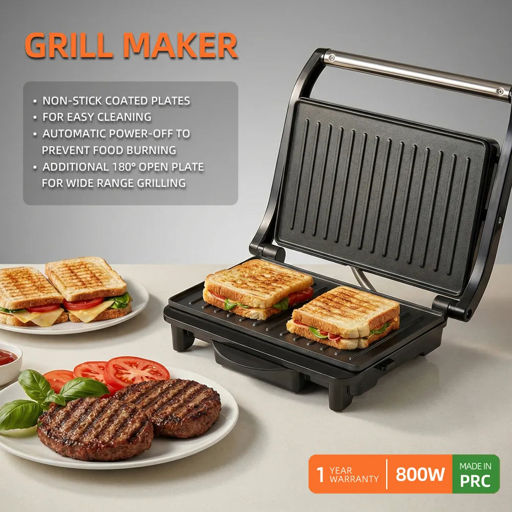 Greenlife Grill Toaster Maker & Sandwich Maker with overheat safety protection Multi function panini maker non stick easy cleaning