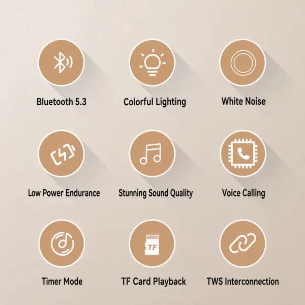 OKOP KP559 Multifunctional Bluetooth 5.3 Alarm Clock Speaker with Wireless Charging, RGB Light & White Noise