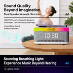 OKOP KP559 Multifunctional Bluetooth 5.3 Alarm Clock Speaker with Wireless Charging, RGB Light & White Noise