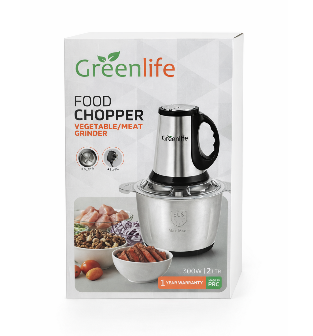 Greenlife Multifunctional Food Chopper | Stainless Steel Jar Vegetable & Meat Grinder Fruit Cutter Mixer