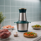 2L Multi-Function Stainless Steel Food Processor - 300W Powerful Meat Grinder & Chopper for Meat, Vegetables, Baby Food & Sauces