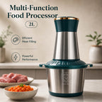 2L Stainless Steel Food Processor | 300W Electric Meat Grinder & Vegetable Chopper