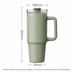 40oz (1200ml) Insulated Stainless Steel Tumbler with Handle – Leak-Proof, Triple-Wall Vacuum Travel Mug for Hot & Cold Drinks, Car Cup Holder Friendly, Sweat-Proof, BPA-Free