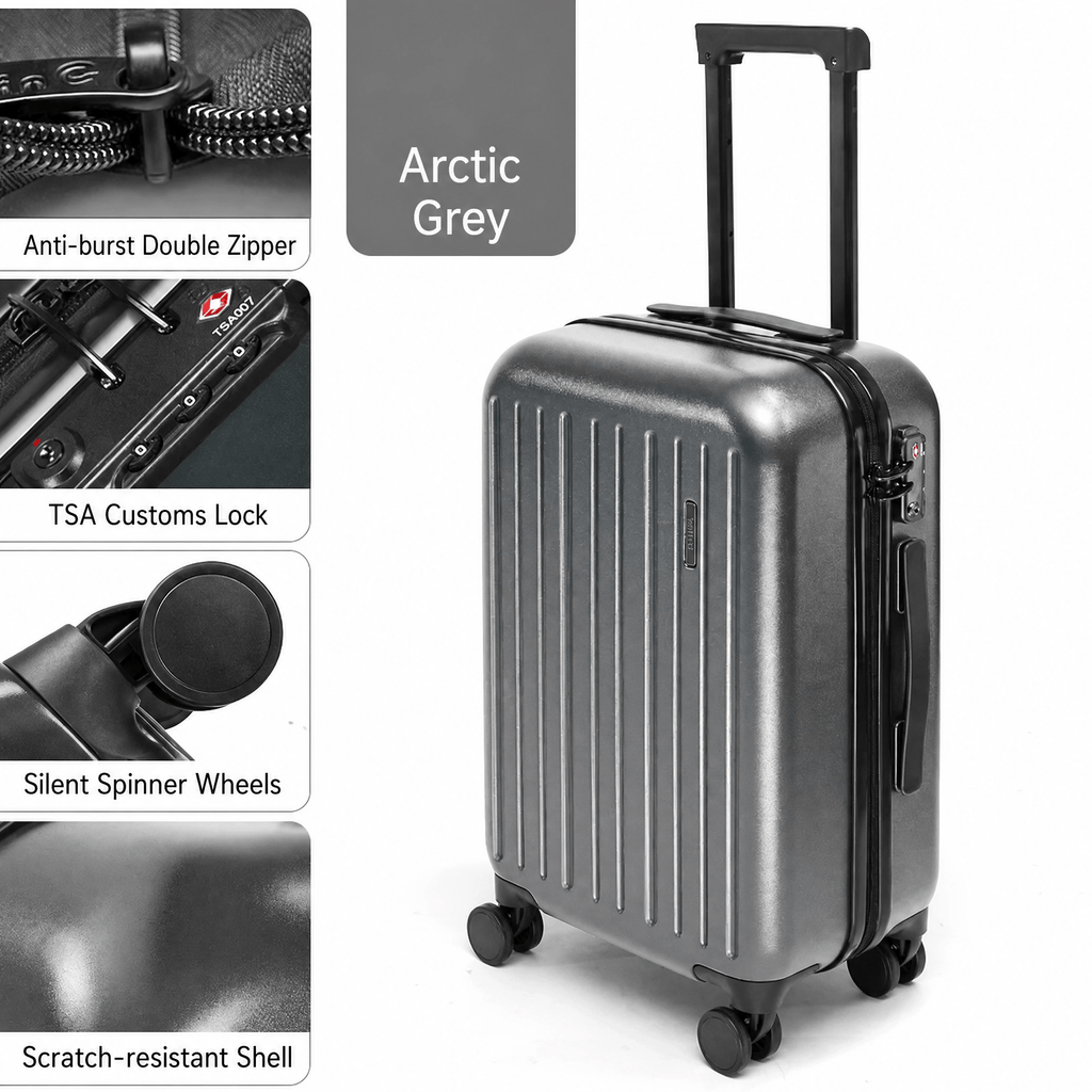 GoinC Primeval Forest Series Lightweight Triple-Layer Bayer PC Hard Shell Spinner Luggage with TSA Customs Lock