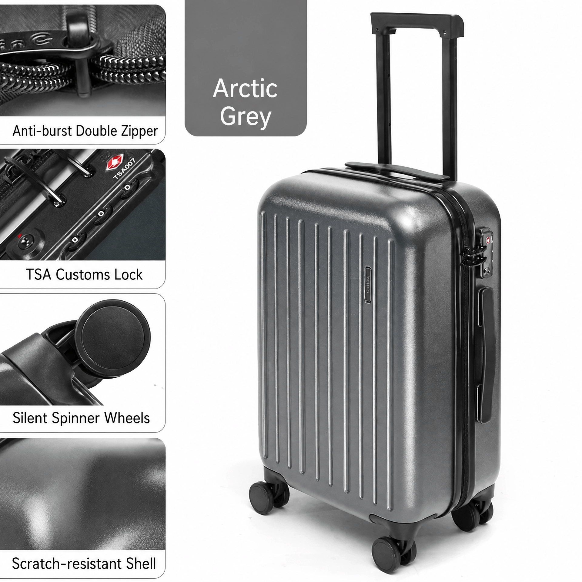 GoinC Primeval Forest Series Lightweight Triple-Layer Bayer PC Hard Shell Spinner Luggage with TSA Customs Lock