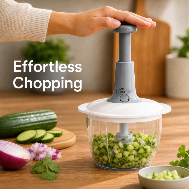 Greenlife 1.5L plastic  multi function food chopper manual vegetable meat grinder