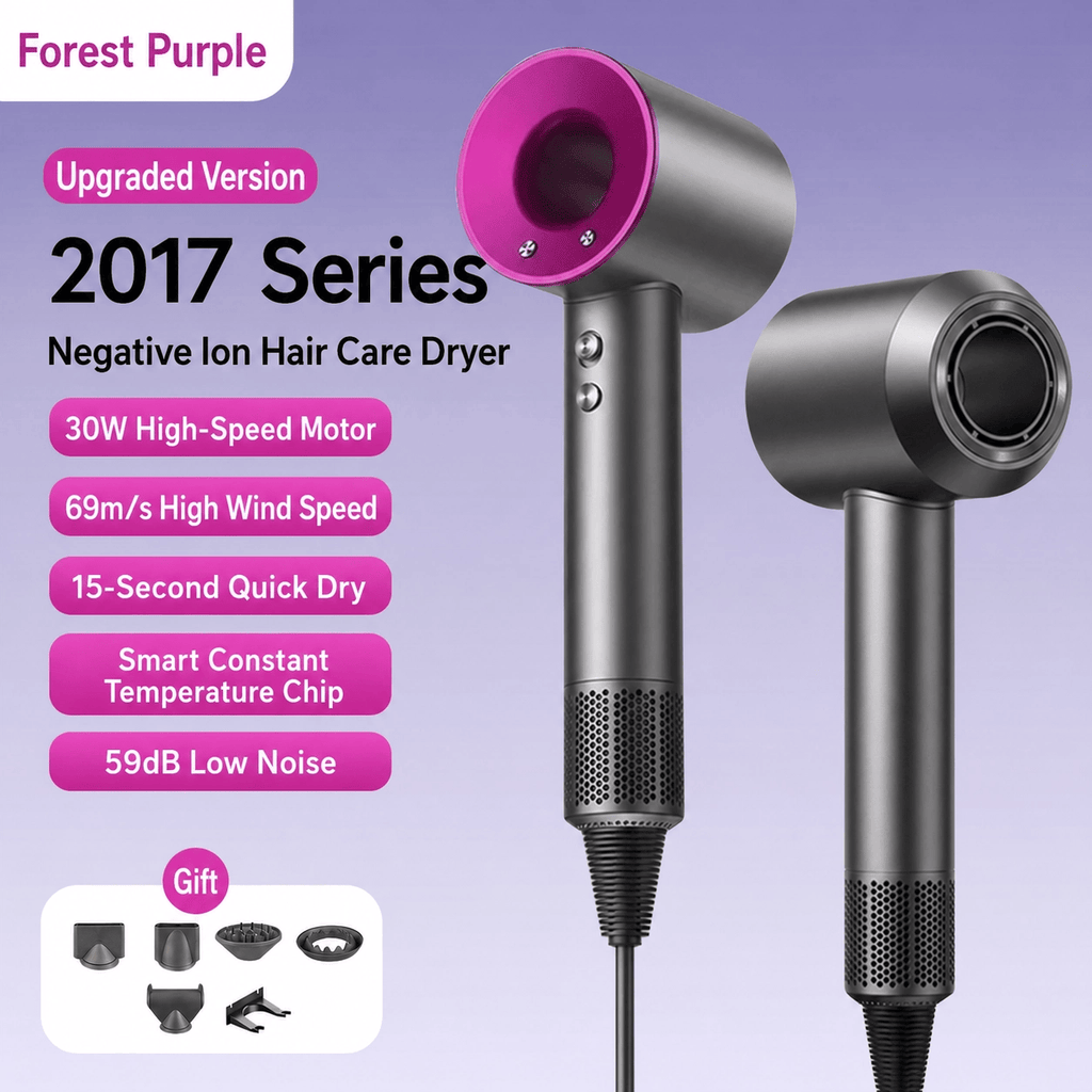 Professional High-Speed Hair Dryer with Ultra-Fast Drying and Ionic Care