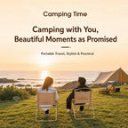 Wood Grain Folding Camping Chair with Beech Wood Armrest, Portable & No Assembly Outdoor Chair
