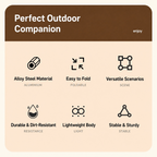 Wood Grain Folding Camping Chair with Beech Wood Armrest, Portable & No Assembly Outdoor Chair