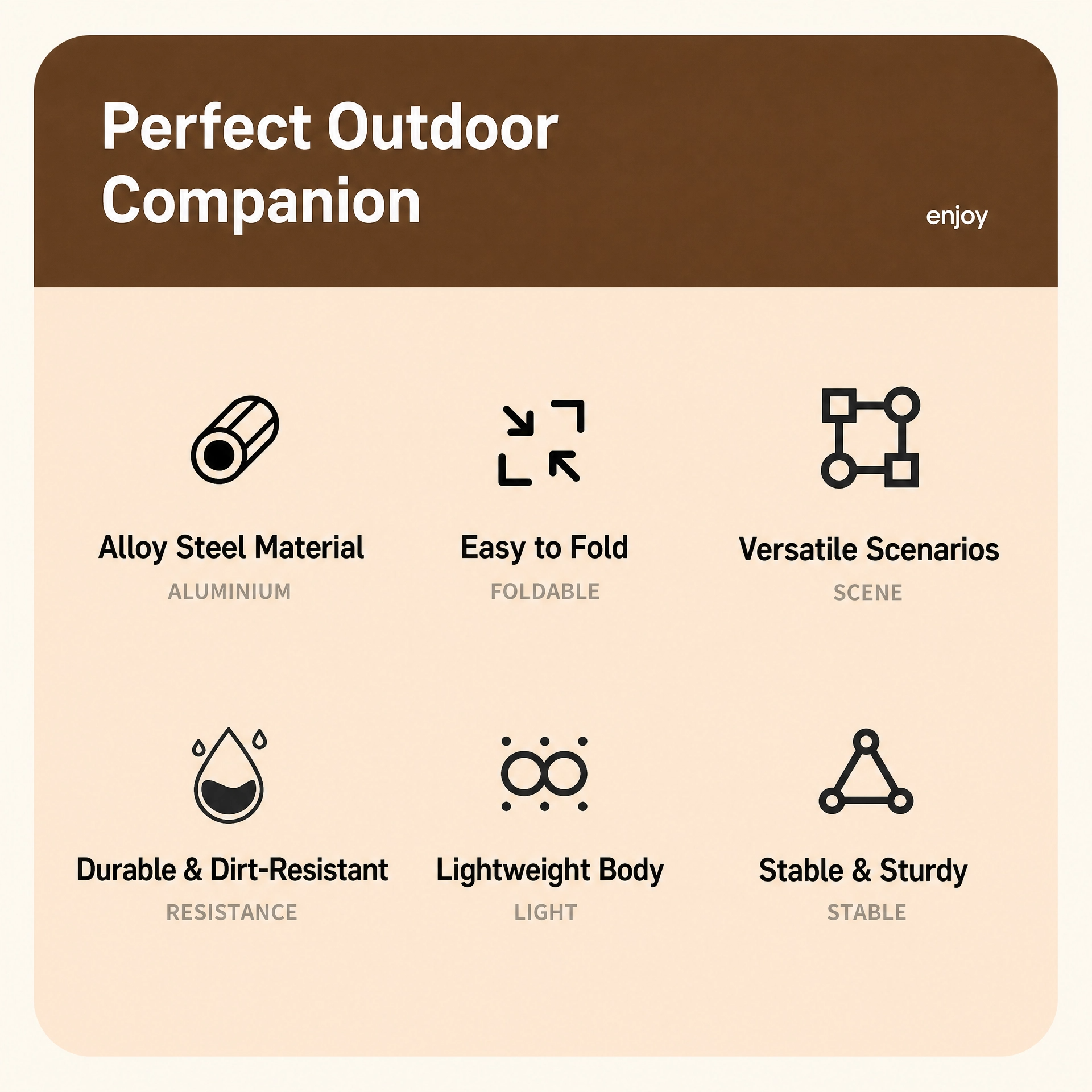 Wood Grain Folding Camping Chair with Beech Wood Armrest, Portable & No Assembly Outdoor Chair