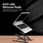 Portable Carbon Steel Laptop Stand - Ergonomic Foldable Desk Riser for 16-inch Laptops