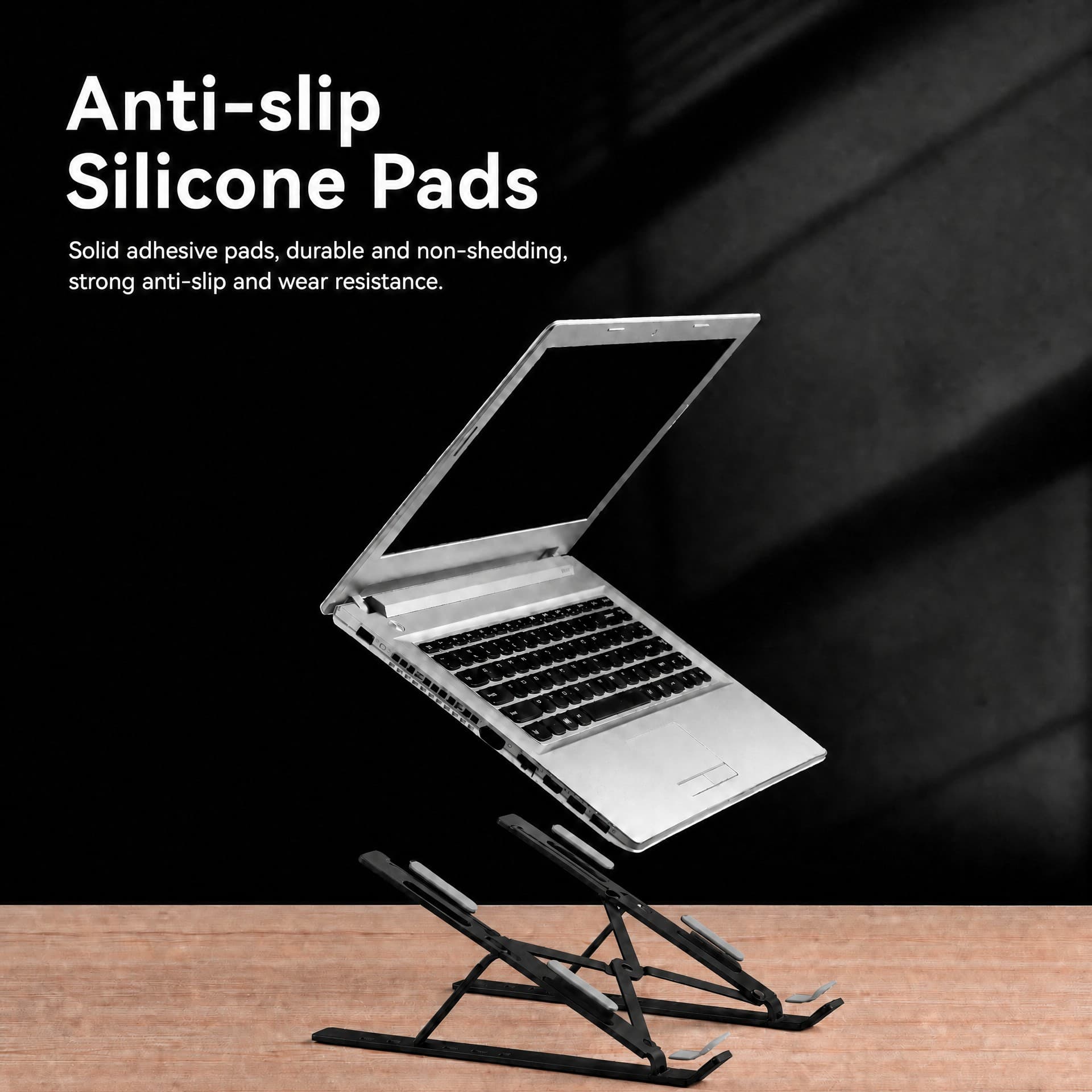 Portable Carbon Steel Laptop Stand - Ergonomic Foldable Desk Riser for 16-inch Laptops