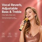 Wireless Bluetooth Karaoke Microphone with Built-in Dual Speakers, Portable Handheld Mic for Live Streaming, Singing & Recording