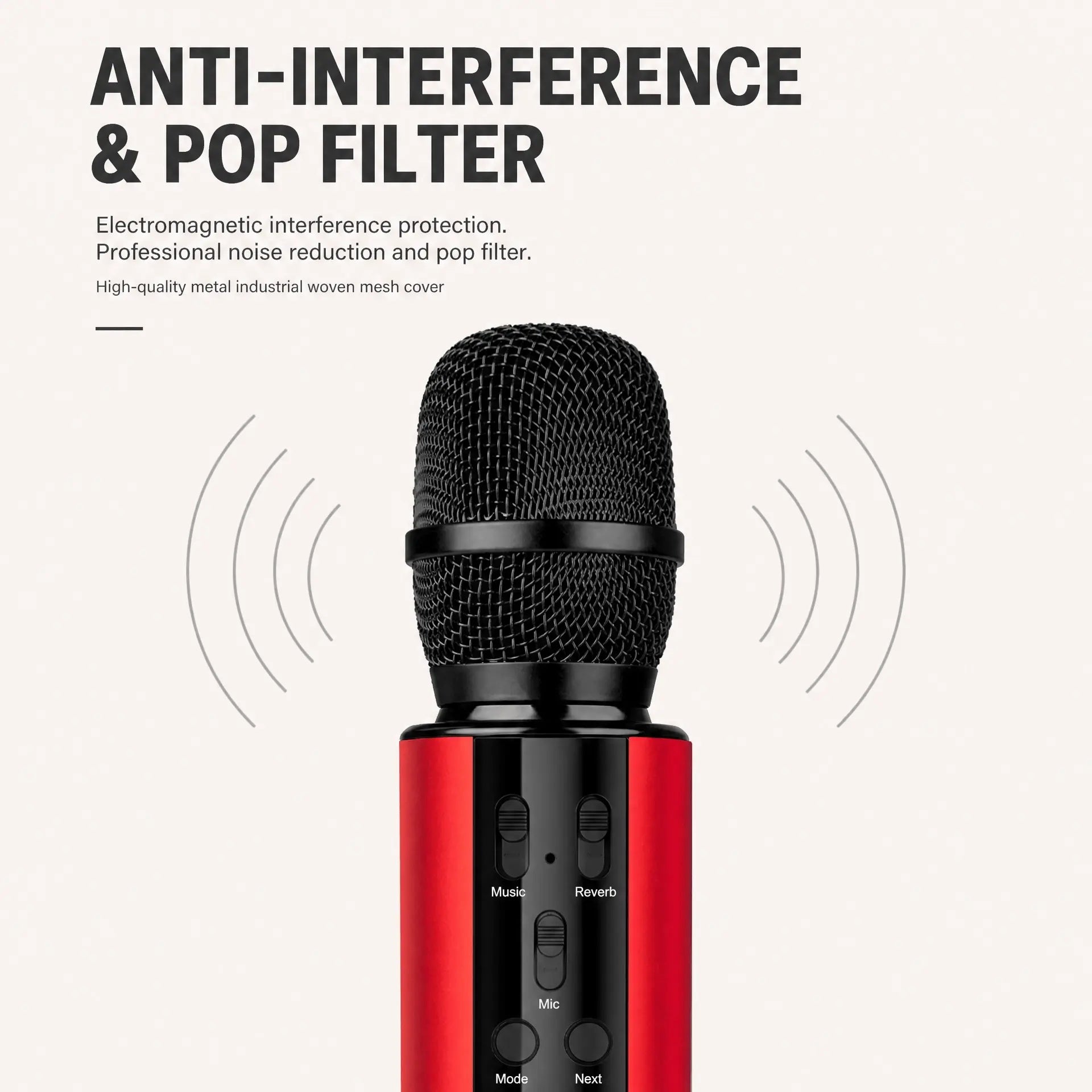 Wireless Bluetooth Karaoke Microphone with Built-in Dual Speakers, Portable Handheld Mic for Live Streaming, Singing & Recording