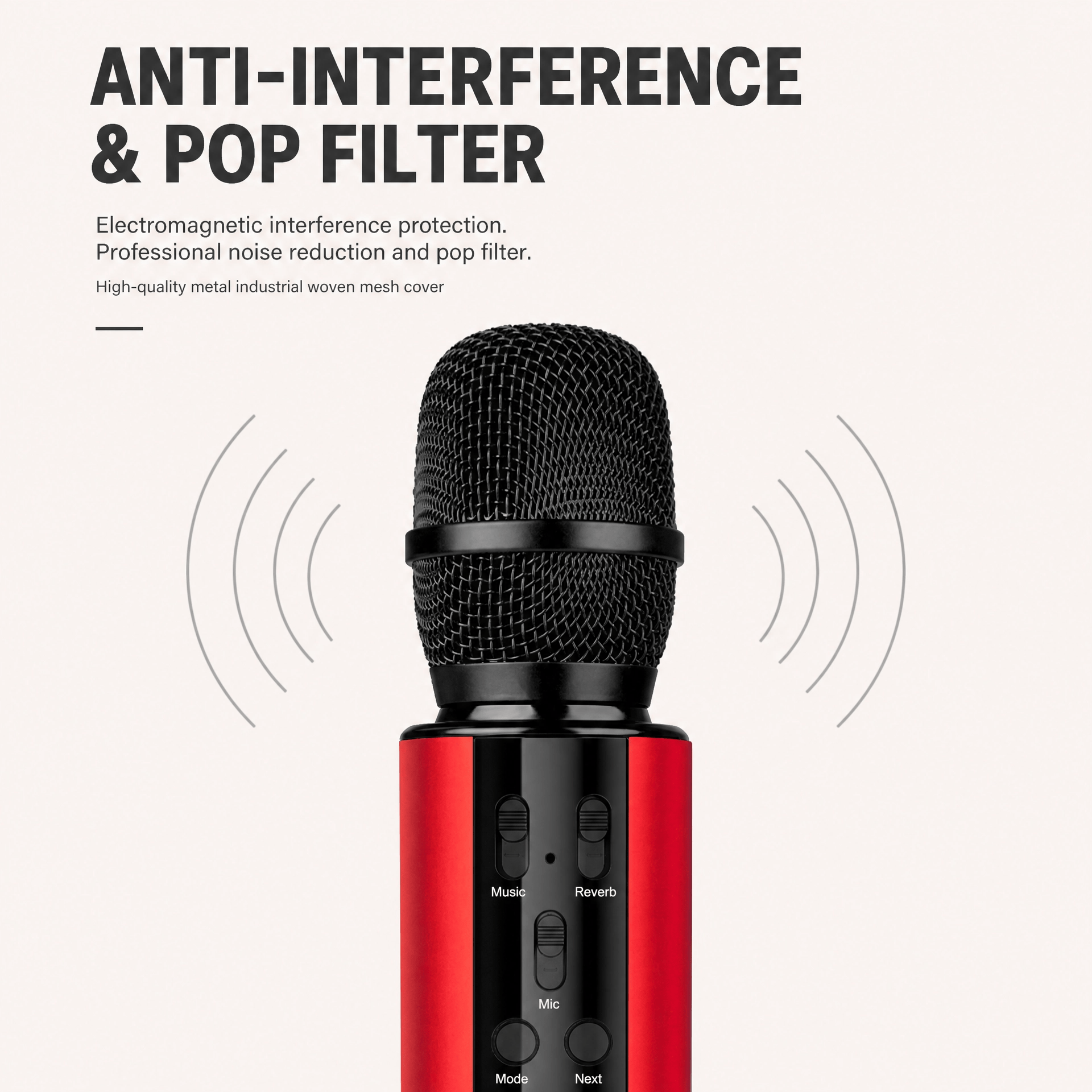 Wireless Bluetooth Karaoke Microphone with Built-in Dual Speakers, Portable Handheld Mic for Live Streaming, Singing & Recording