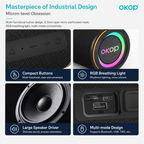 OKOP KP-808 Portable RGB Bluetooth Speaker with Heavy Bass & Long Battery Life