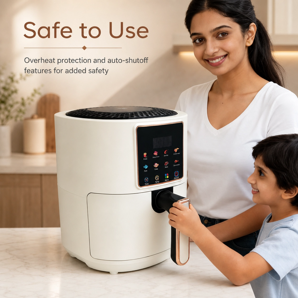 7L Large Capacity digital touch Air Fryer 220V – Oil Free with Non-Stick Basket | Multi-Function Baking, Roasting & Grilling