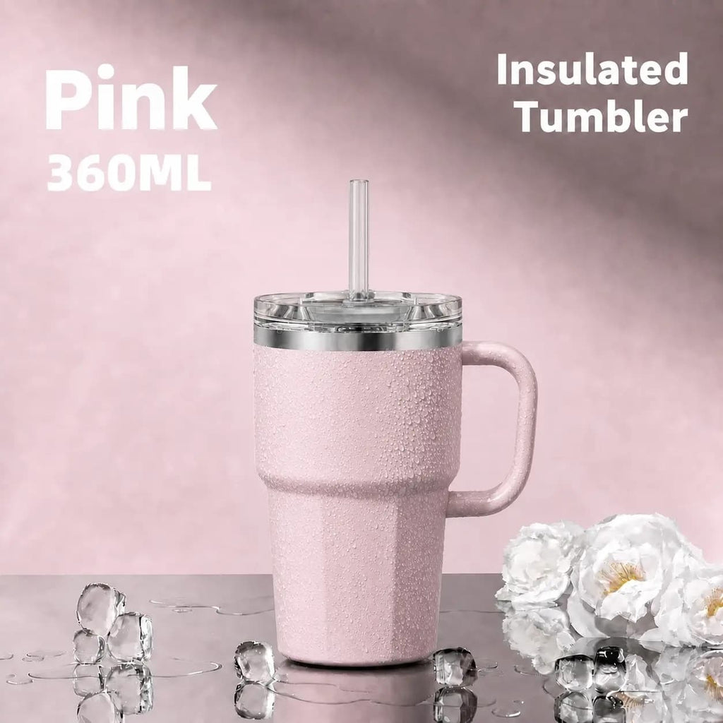 Solo Sip 360ml stainless steel insulated tumbler with handle and straw - product image 3
