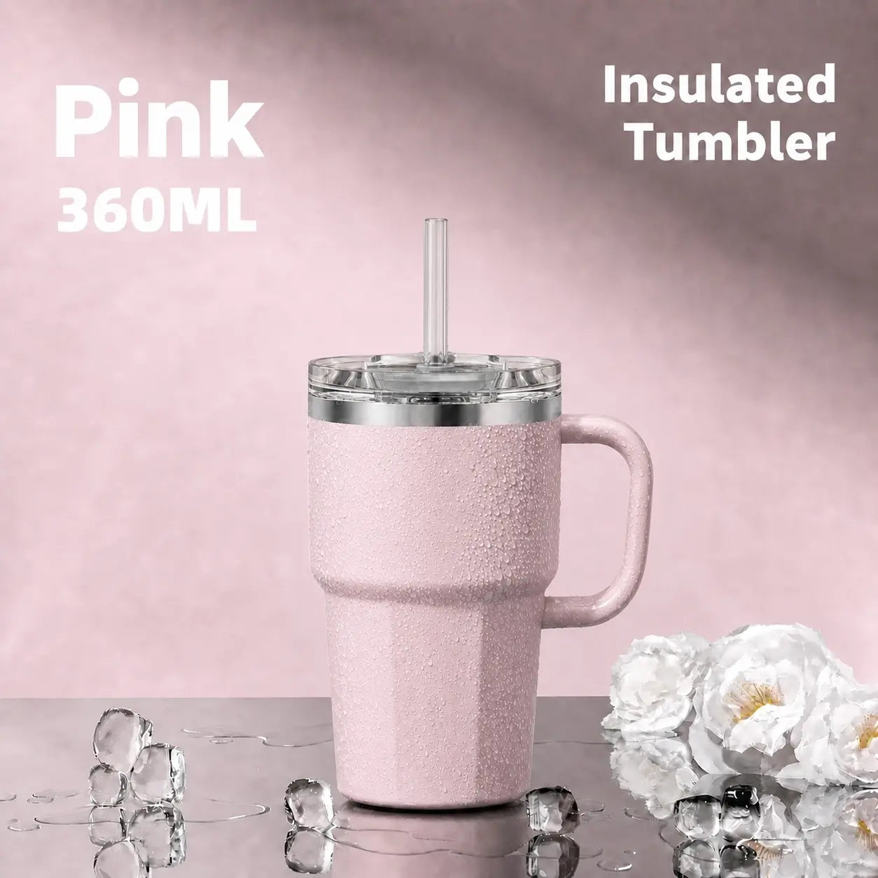 Solo Sip 40oz & 12oz Stainless Steel Insulated Tumbler with Handle, Straw & Lid - Dual Drinking Modes Hot & Cold Travel Mug