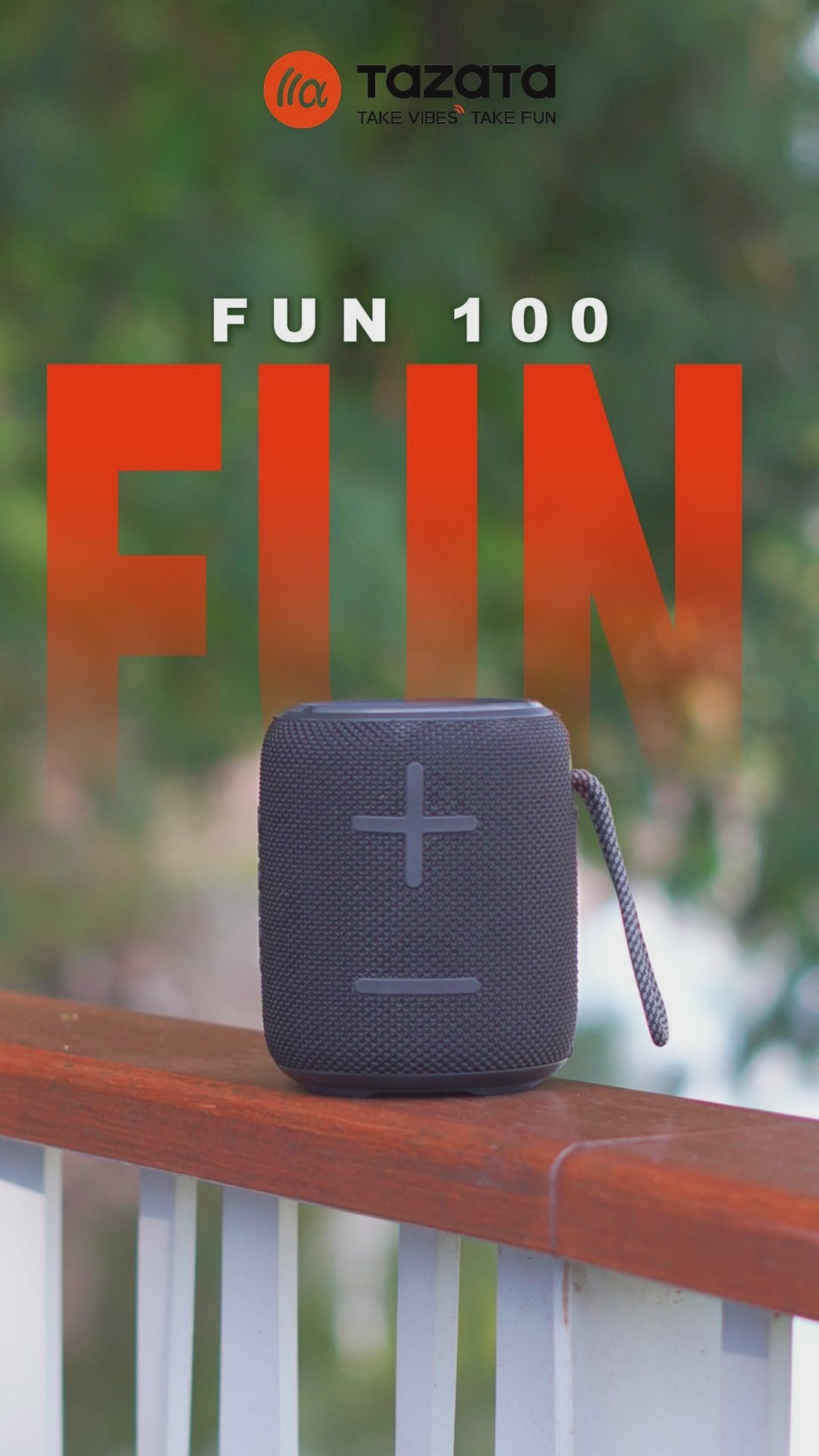 TAZATA FUN 100-60HZ-20KHZ Bluetooth Wireless Speaker With IPX7 Waterproof / TWS Pairing