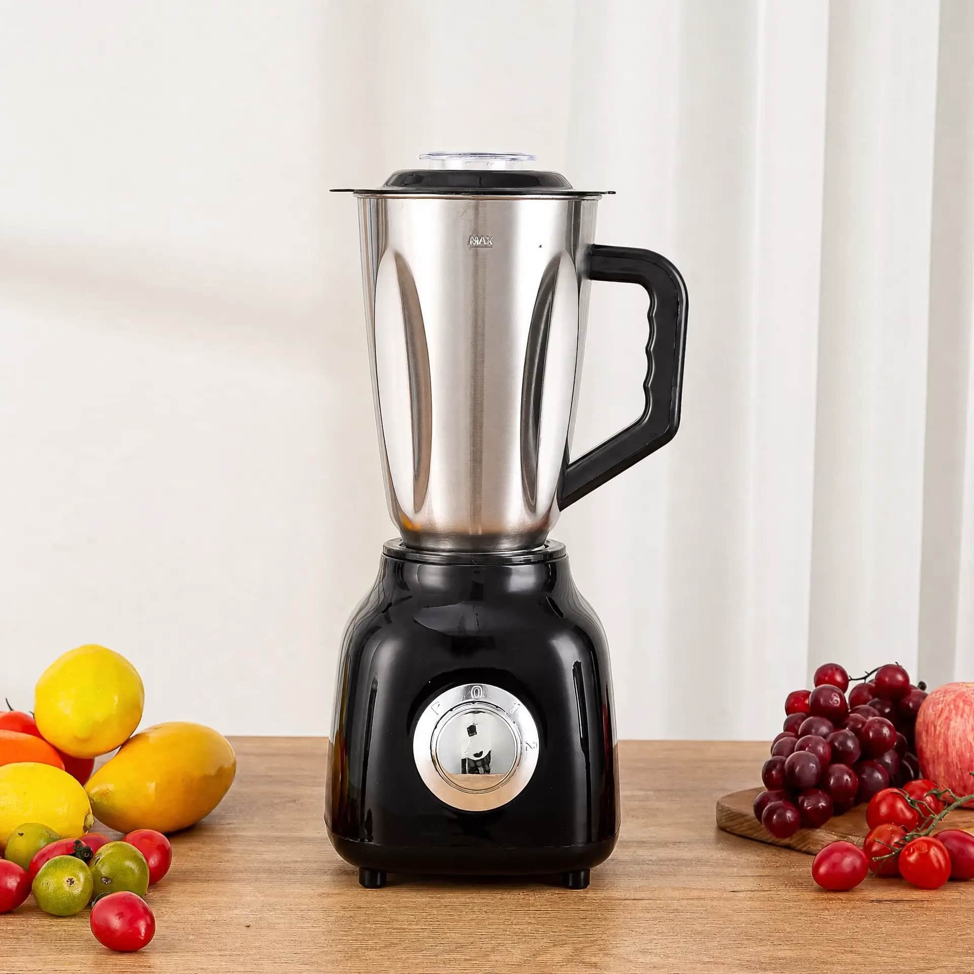 750W 3-in-1 Multifunctional Blender 3 Cups Set | 1.5L Stainless Steel Blender Jar + Chopper Cup + Grinder Cup | Juice Maker, Meat Chopper, Food Processor