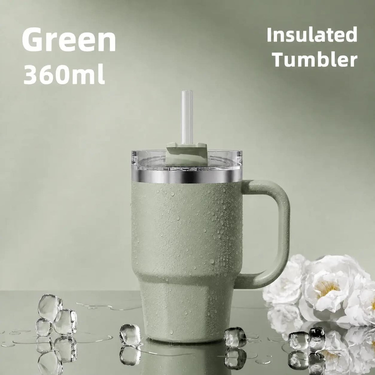 Solo Sip 360ml stainless steel insulated tumbler with handle and straw - product image 4
