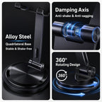 All-Metal 360° Rotating Phone & Tablet Stand - Heavy Duty Foldable Desktop Holder, Adjustable Multi-Angle Stand for iPhone & iPad