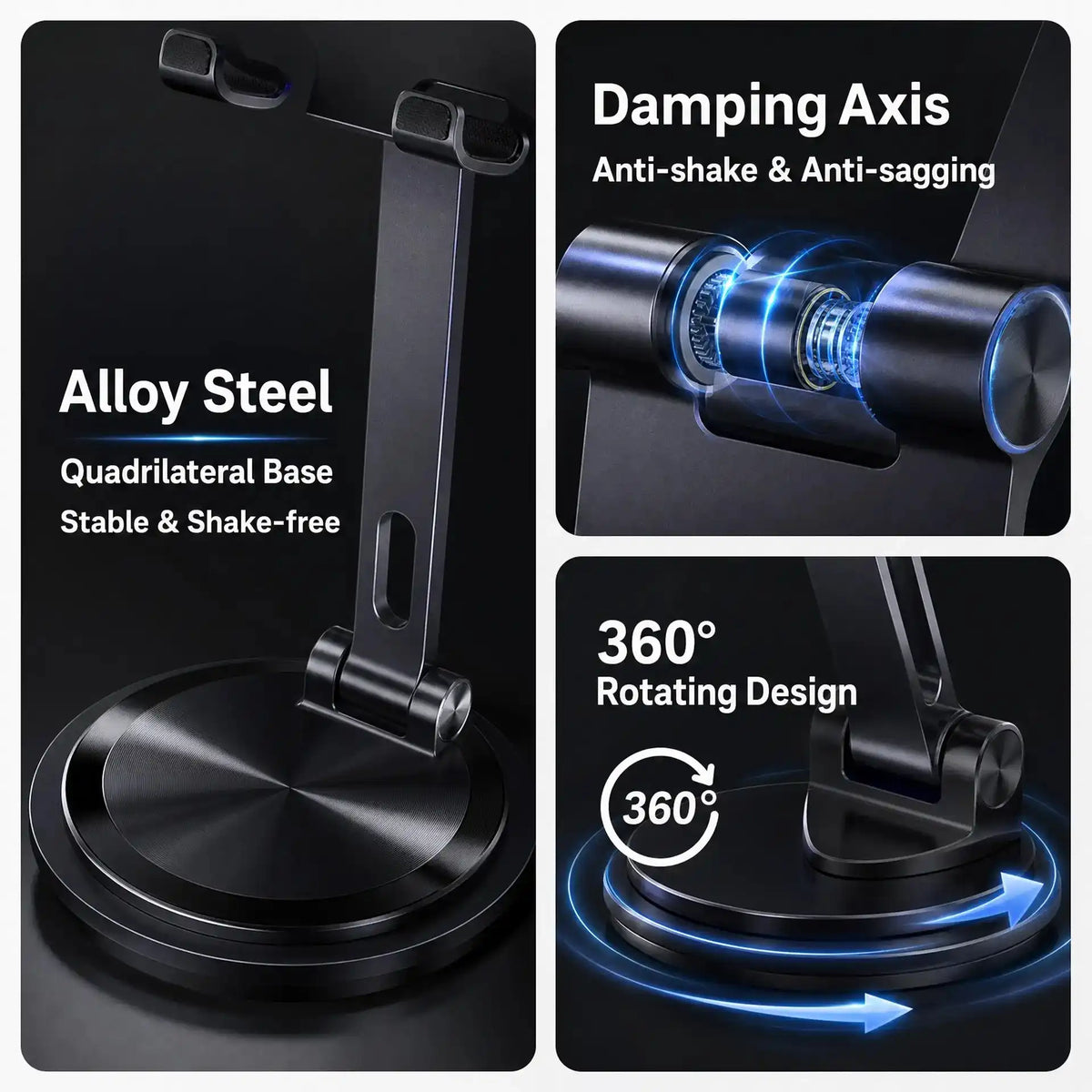All-metal 360 degree rotating phone and tablet stand - product image 7