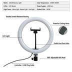 26CM LED Ring Fill Light with Phone Holder & Tripod Stand – Adjustable Beauty Light for Live Streaming, Photography & Video