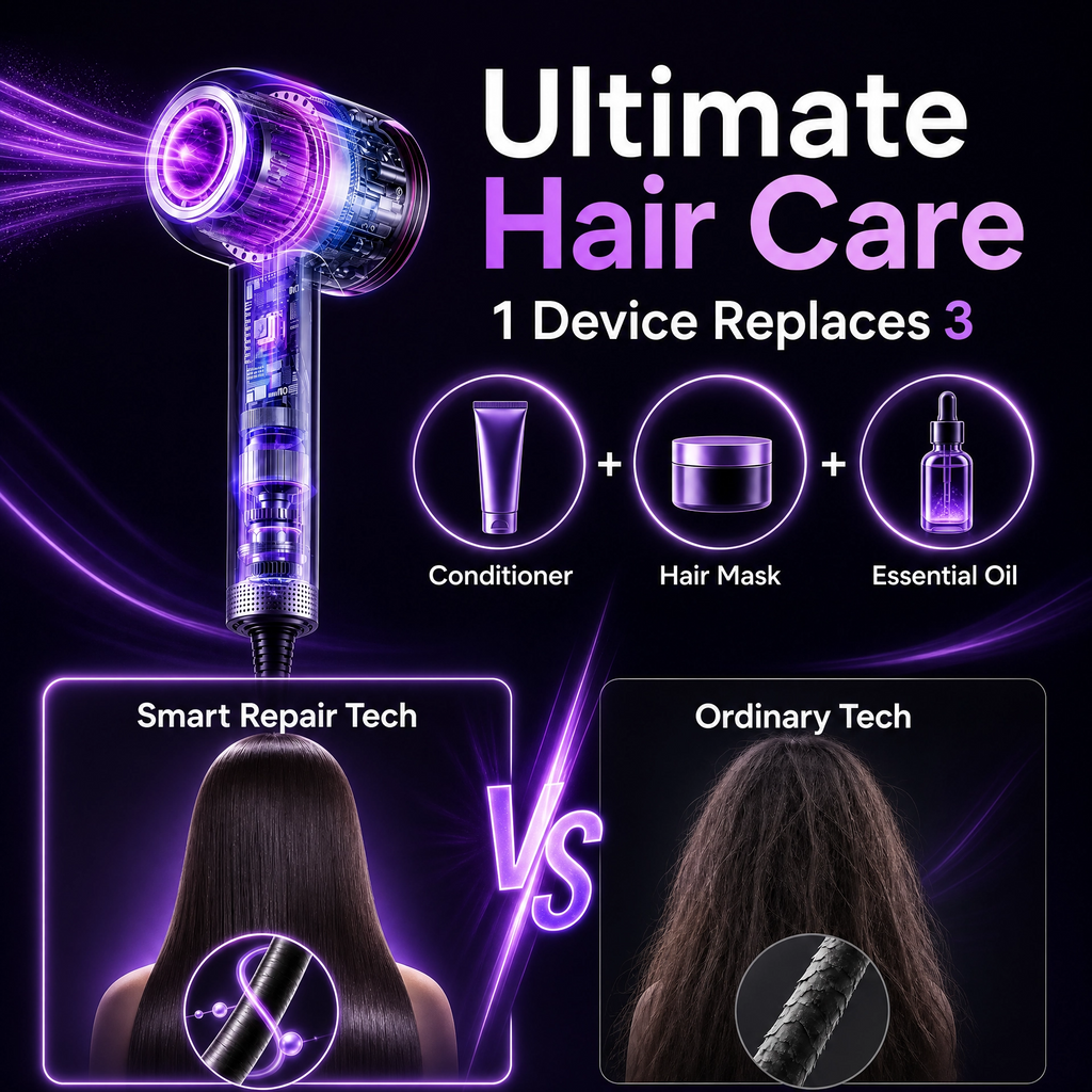 Professional High-Speed Hair Dryer with Ultra-Fast Drying and Ionic Care
