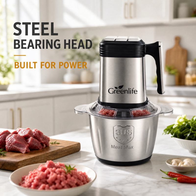 Greenlife 3L Stainless Steel Electric Food Chopper | Vegetable & Meat Grinder GLFC-300W
