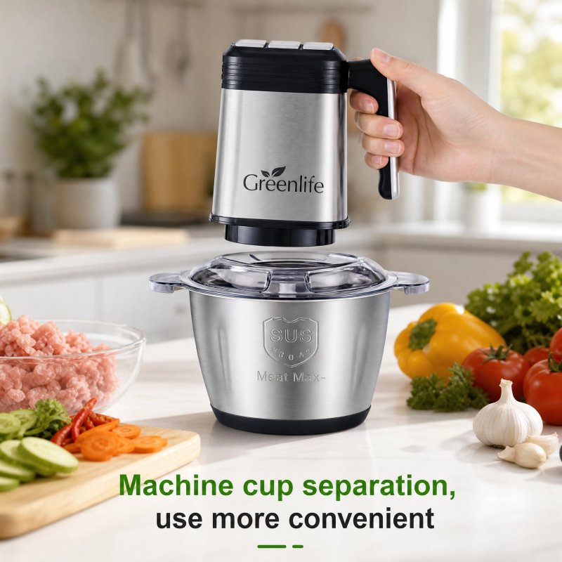 Greenlife 3L Stainless Steel Electric Food Chopper | Vegetable & Meat Grinder GLFC-300W