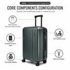 GoinC Primeval Forest Series Lightweight Triple-Layer Bayer PC Hard Shell Spinner Luggage with TSA Customs Lock