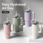 40oz (1200ml) Insulated Stainless Steel Tumbler with Handle – Leak-Proof, Triple-Wall Vacuum Travel Mug for Hot & Cold Drinks, Car Cup Holder Friendly, Sweat-Proof, BPA-Free