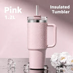 40oz (1200ml) Insulated Stainless Steel Tumbler with Handle – Leak-Proof, Triple-Wall Vacuum Travel Mug for Hot & Cold Drinks, Car Cup Holder Friendly, Sweat-Proof, BPA-Free